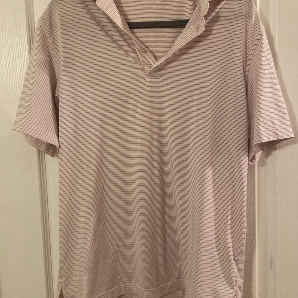 COPY - Peter Millar Pink, Blue White Golf Polo (SM)